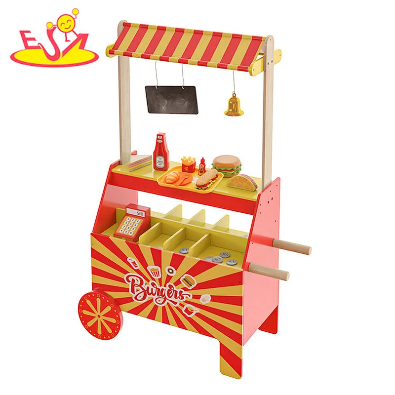 Nuevo mostrador de juegos de simulación, tienda de juguetes de madera de hamburgo para niños W10A149