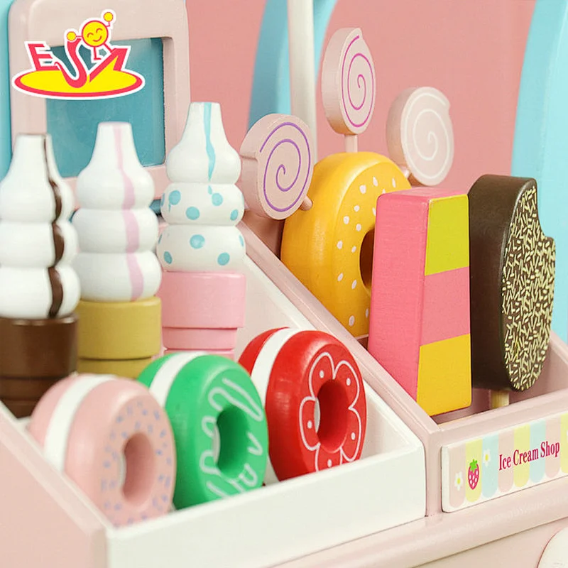 Pretend Play Toys Wooden Sweets Dessert Cart Educational Toys For Kids W10D493