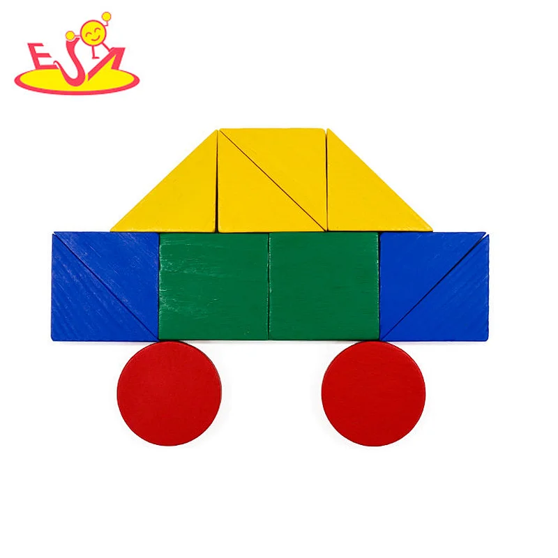 New creative kids building block wooden triangle puzzle toys W14A239