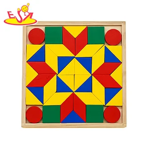 New creative kids building block wooden triangle puzzle toys W14A239