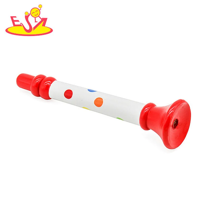 High quality kids musical instrument toys wooden horn toy W07D025