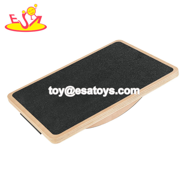 Factory Direct Fitness Yoga Wooden Wobble Balance Board With PE Roller W01F076
