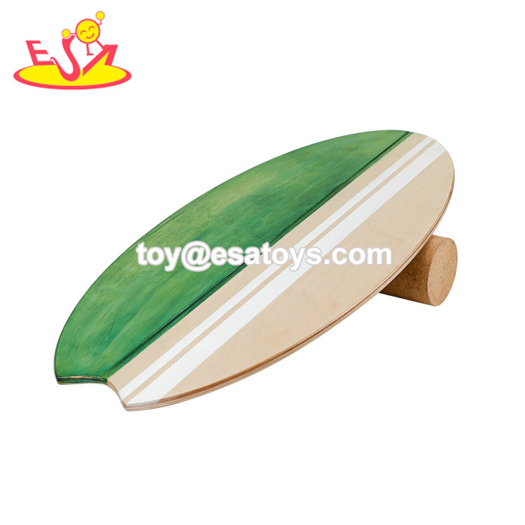 Multifunction Stretching Exercise Wooden Wobble Balance Board For Kids W01F081