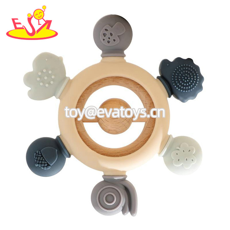 Eco-friendly Food Grade Beech Silicone Rubber Shaped Teething Toy For Baby W07I202