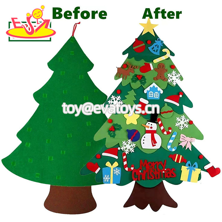 Kids DIY Wall Hanging Decoration Felt Christmas Tree With 41 Pcs Ornaments W10D698