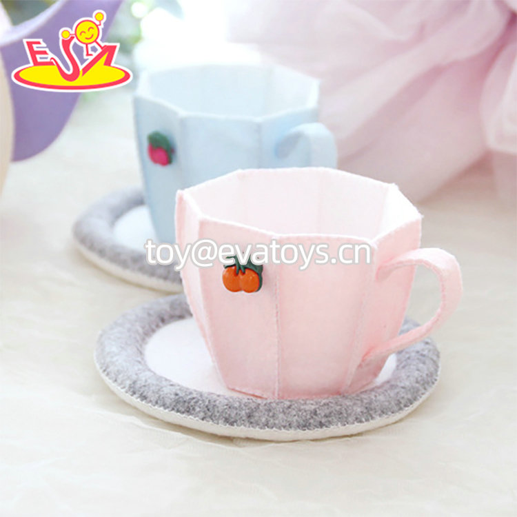 New Arrival Kitchen Pretend Play Simulation Felt Tea Set Toys For Kids W10D701