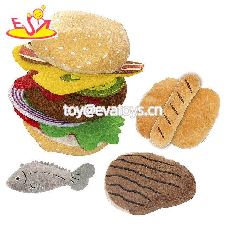 Funny Cooking Game Pretend Play DIY Felt Hamburger Toys Set For Kids W10D702