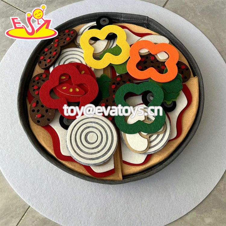 Popular Educational Cooking Pretend Play DIY Felt Pizza Toys Set For Kids W10D705