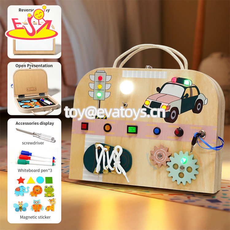 Hot Selling Montessori Weather Learning 2 In 1 Wooden Busy Board For Kids W12D571