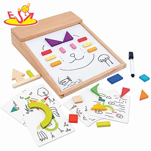New Design Standing Drawing Board 4-Sided Adjustable Wooden Easel For Kids W12B248