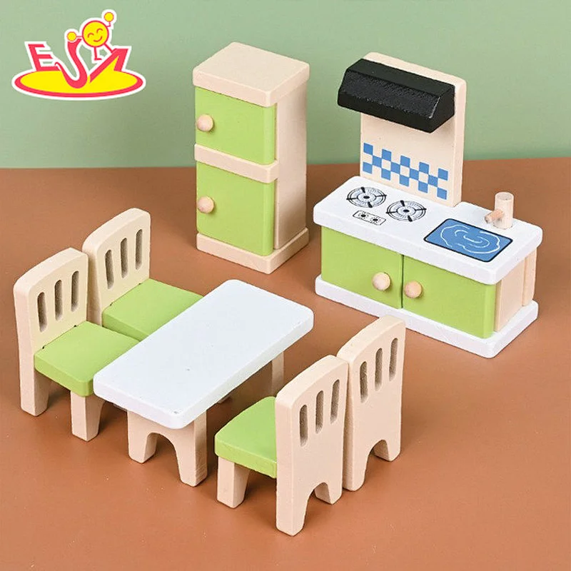 تصميم جديد معكرون لعبة مطبخ خشبية لطيفة للأطفال W10C582