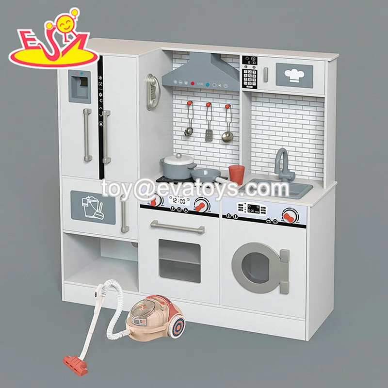 تصميم جديد معكرون لعبة مطبخ خشبية لطيفة للأطفال W10C582