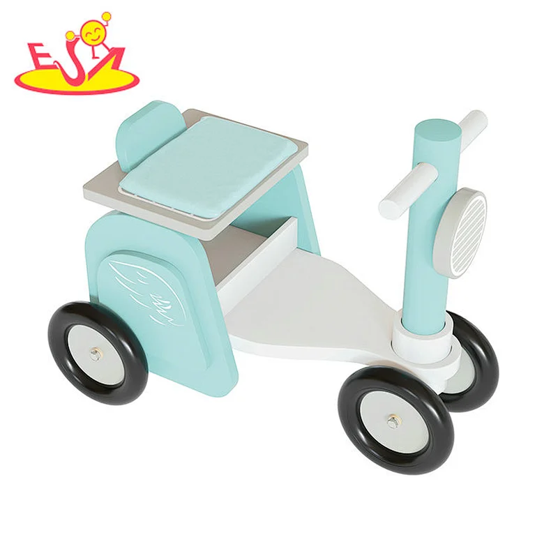 High Quality 3 Wheels Balance Bike Mini Wooden Push Scooter For Kids W16B017