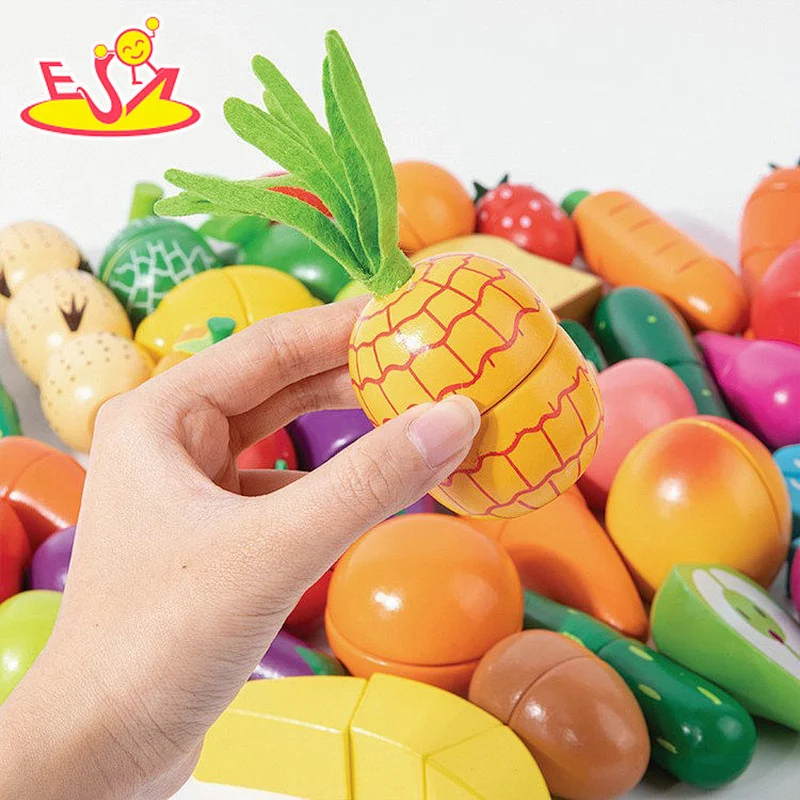 New Cooking Play Set Simulation Magnetic Wooden Cutting Food Toys For Kids W10B468
