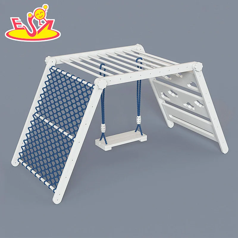 New Arrival Kids Playground Foldable Wooden Climbing Frame With Swing W01D168