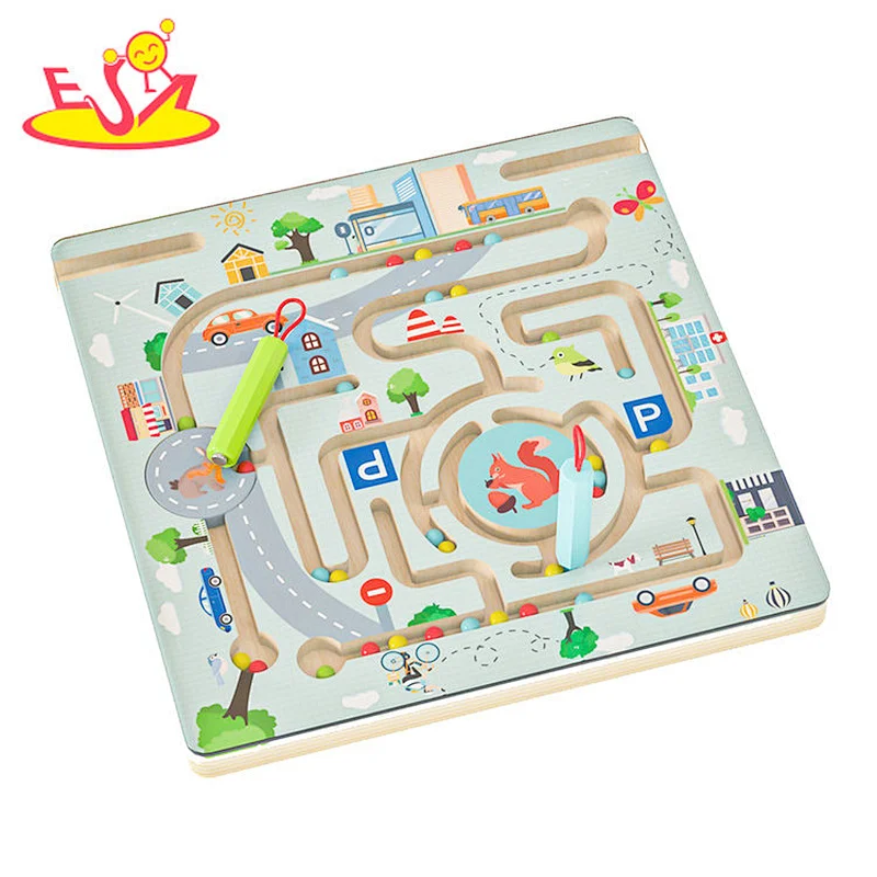 Customize educational play wooden marble maze toy for children W11H107