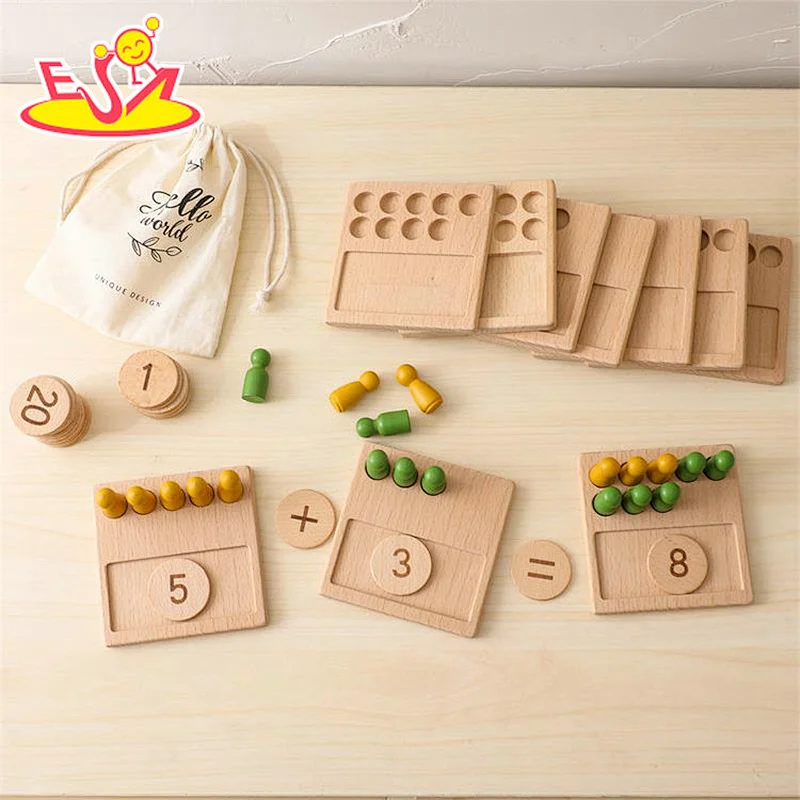 High Quality Montessori Math Learning Wooden Number Counting Toy For Kids W12E188