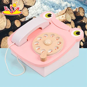 Montessori Interactive Simulation Wooden Frog Telephone Toy For Kids W10D527