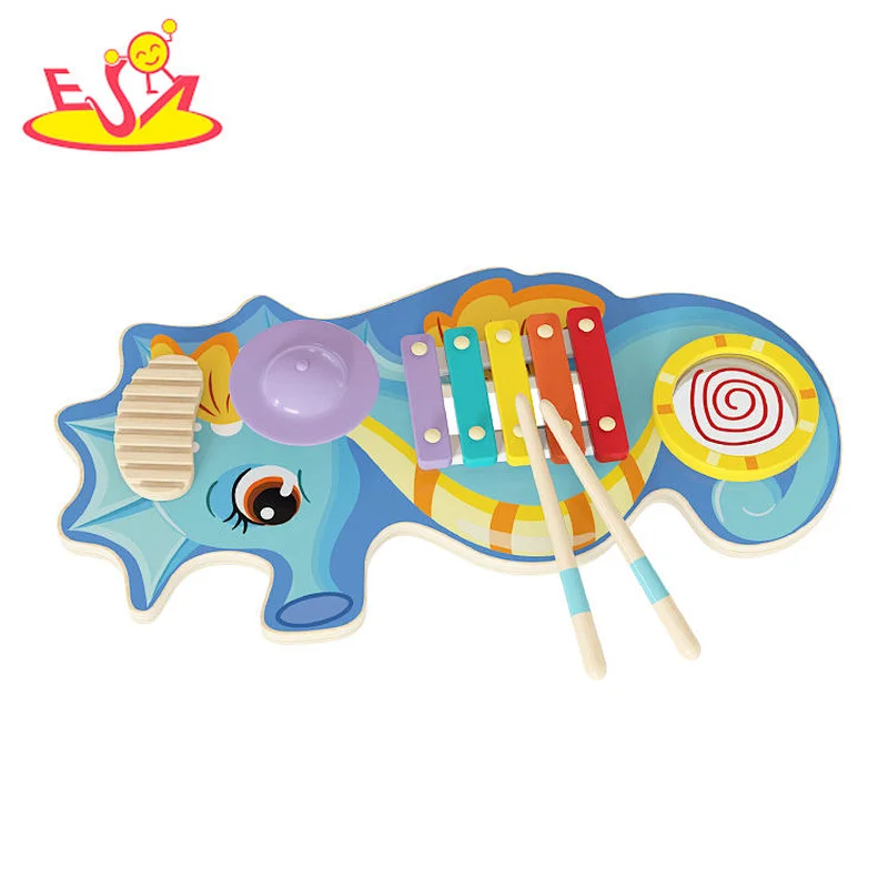 Customize Musical Instrument Wooden Hippocampus xylophone for kids W07A228