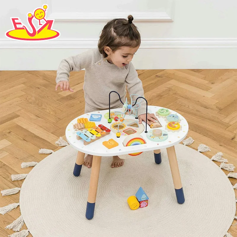 Montessori Sensory Educational Wooden Activity Learning Table For Kids W12D481