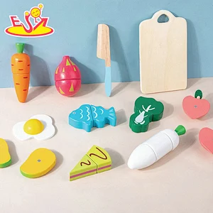 New Cooking Play Set Simulation Magnetic Wooden Cutting Food Toys For Kids W10B468