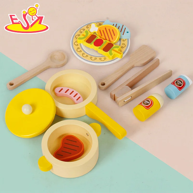 Nuevo diseño Macaron lindo juguete de cocina de madera para niños W10C582