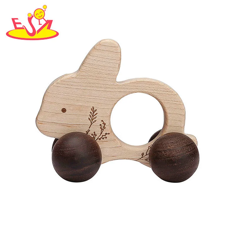 Early Educational Sensory Mini Eco-friendly Walnut Wooden Car Toy For Kids W04A612