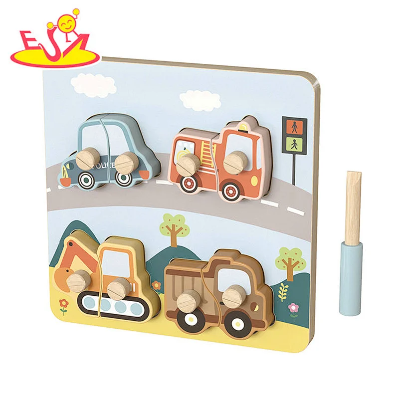 Customize diy wooden car jigsaw puzzle for children 3Y+ W14D289