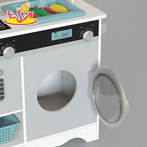تصميم جديد معكرون لعبة مطبخ خشبية لطيفة للأطفال W10C582