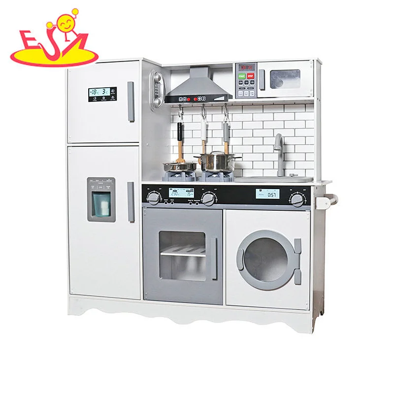 تصميم جديد معكرون لعبة مطبخ خشبية لطيفة للأطفال W10C582