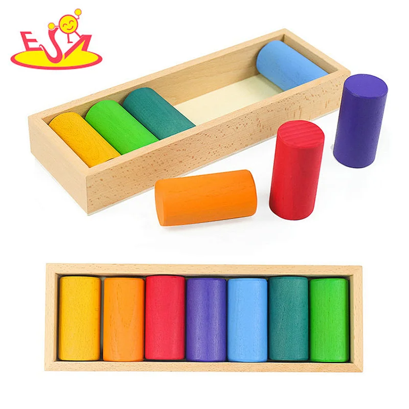 Kids Educational Colorful 28 Pcs Wooden Building Blocks with Storage Case W13A295