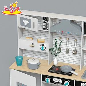 تصميم جديد معكرون لعبة مطبخ خشبية لطيفة للأطفال W10C582