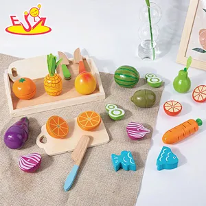 New Cooking Play Set Simulation Magnetic Wooden Cutting Food Toys For Kids W10B468