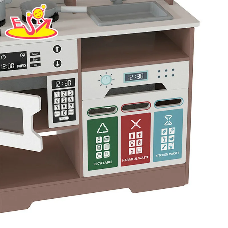تصميم جديد معكرون لعبة مطبخ خشبية لطيفة للأطفال W10C582