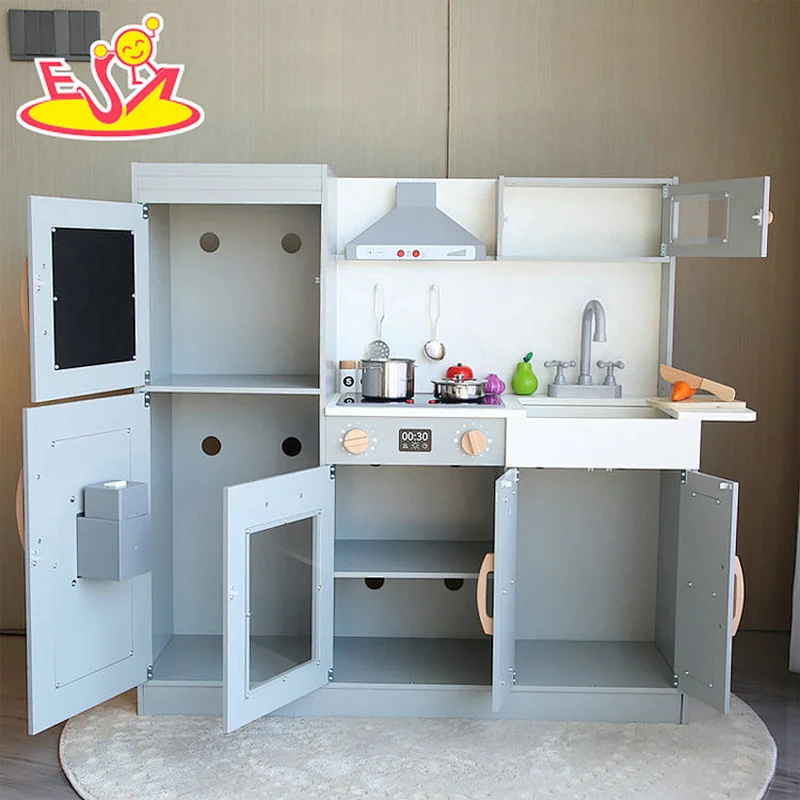 تصميم جديد معكرون لعبة مطبخ خشبية لطيفة للأطفال W10C582