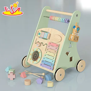 High Quality Early Educational Wooden Baby Push Walker With Activity Play W08J001I