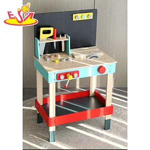 New simulated play kids wooden toy work bench with tools W03D210