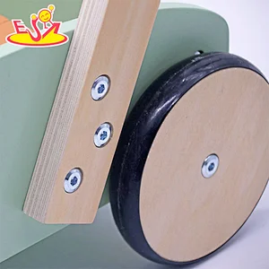 High Quality Early Educational Baby Strollers Wooden Push Walker With Blocks W16E218