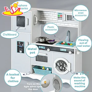 تصميم جديد معكرون لعبة مطبخ خشبية لطيفة للأطفال W10C582