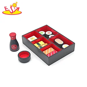 High Quality Pretend Role Play Simulation Wooden Sushi Set Toy For Kids W10D616