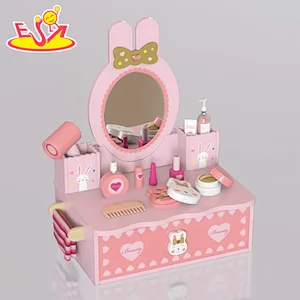 New Arrival Makeup Pretend Play Wooden Pink Bunny Dressing Table For Kids W10D577