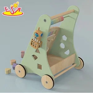 High Quality Early Educational Wooden Baby Push Walker With Activity Play W08J001I