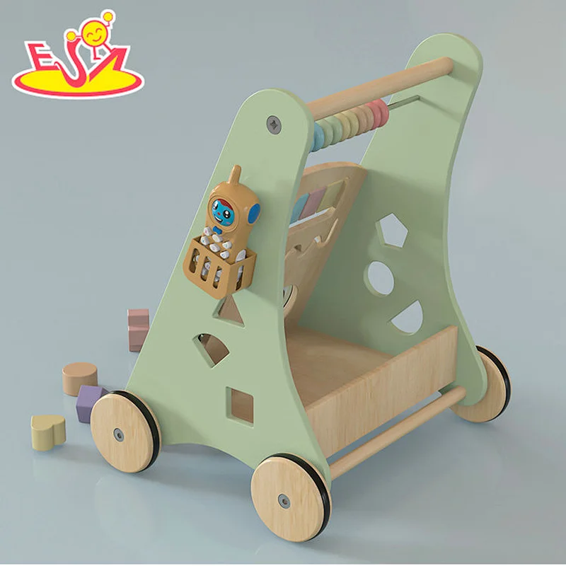 High Quality Early Educational Wooden Baby Push Walker With Activity Play W08J001I