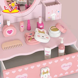 New Arrival Makeup Pretend Play Wooden Pink Bunny Dressing Table For Kids W10D577