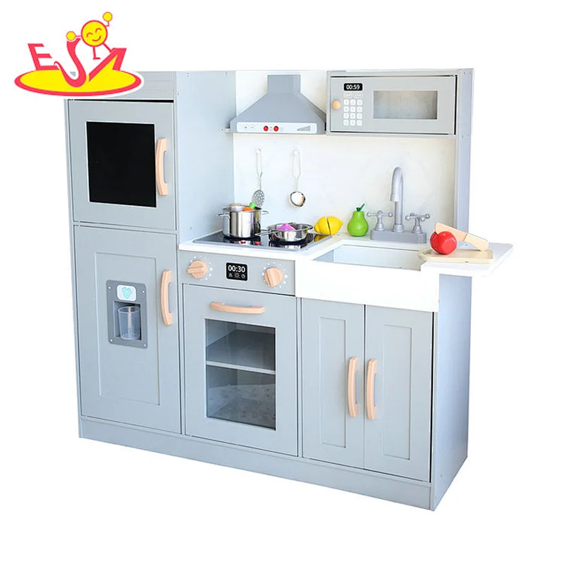 تصميم جديد معكرون لعبة مطبخ خشبية لطيفة للأطفال W10C582
