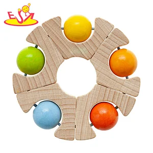 High Quality Educational Crawling Training Wooden Roller Toy For Baby W07K024
