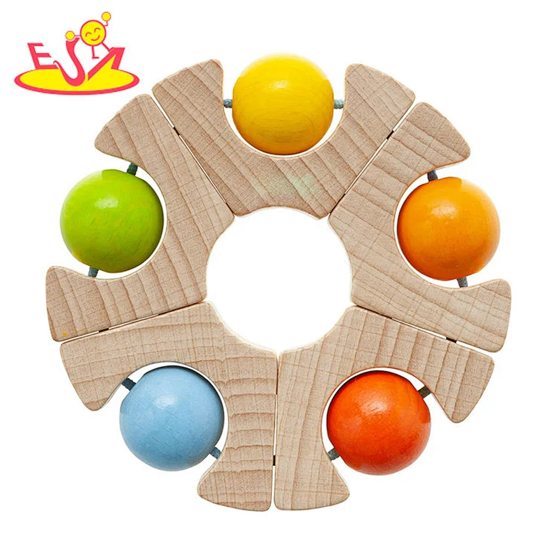 High Quality Educational Crawling Training Wooden Roller Toy For Baby W07K024