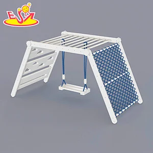 New Arrival Kids Playground Foldable Wooden Climbing Frame With Swing W01D168