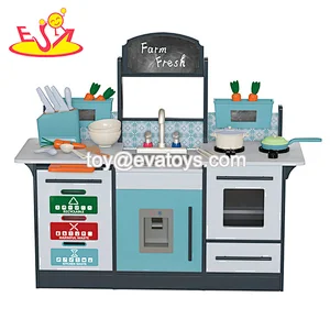 Hot Selling Kids Pretend Role Play Wooden Kitchen Toy With Accessories W10C764