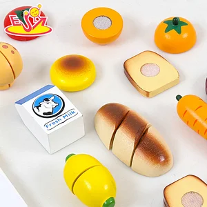 Hot Selling Play Food Set Wooden Cutting Fruit Vegetable Toy For Kids W10B457